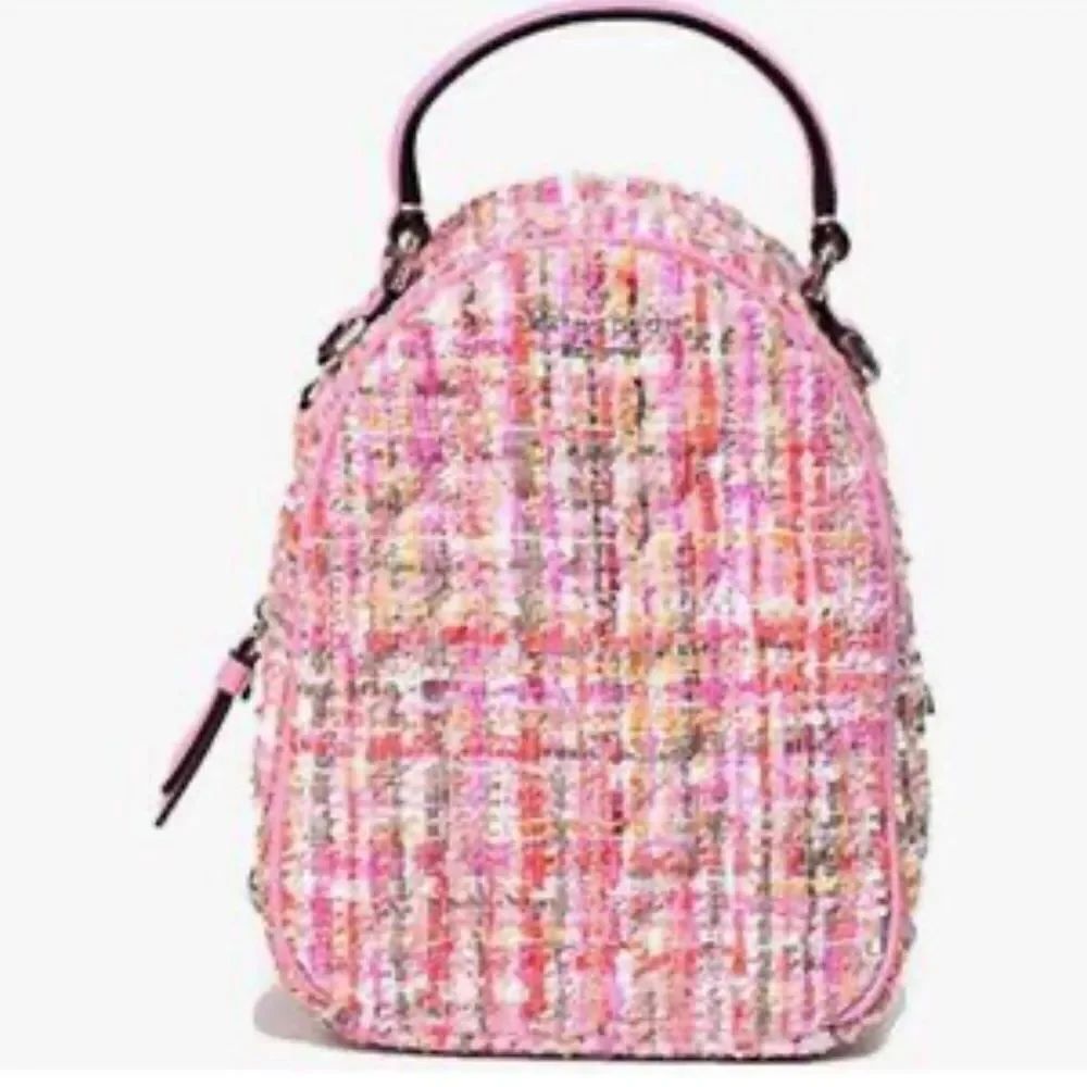Kate Spade Briar Lane Quilted Tweed Mini Convertible Backpack Pink